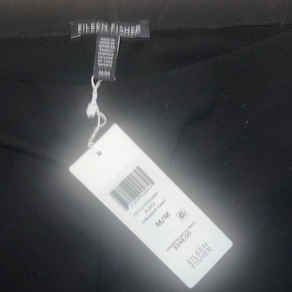 Eileen Fisher NWT Flex Tencel Black Straight Ankle Pant - Picture 4 of 6